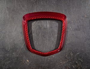 FIAT 500 ABARTH Rear Emblem Trim (1 piece) - Carbon Fiber - Red Candy